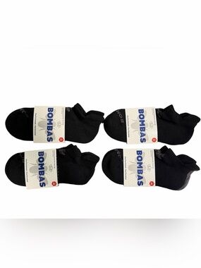 Bombas 4-Pack, Ankle Sock Tech Black Honeycomb Blister Tab Performance Medium